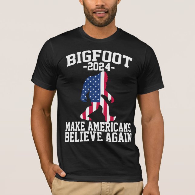 Bigfoot For President 2024 Funny Bigfoot T-Shirt (Front)