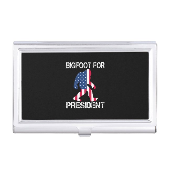 Bigfoot For President Funny Bigfoot Business Card Case (Front)