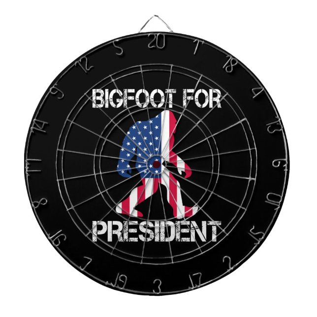 Bigfoot For President Funny Bigfoot Dart Board (Front)