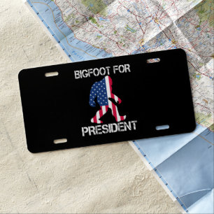 Bigfoot For President Funny Bigfoot License Plate