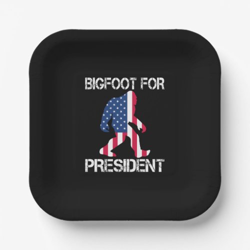 Bigfoot For President Funny Bigfoot Paper Plates
