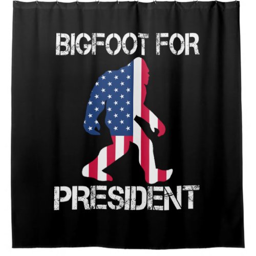 Bigfoot For President Funny Bigfoot Shower Curtain