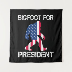 Bigfoot For President Funny Bigfoot Tapestry