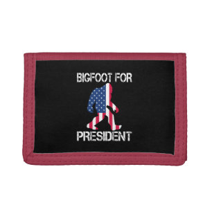Bigfoot For President Funny Bigfoot Tri-fold Wallet