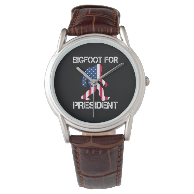 Bigfoot For President Funny Bigfoot Watch (Front)