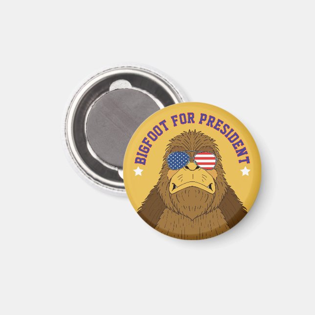 Bigfoot For President Funny Sasquatch Magnet (Front/Back)