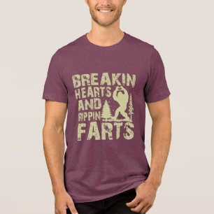 Bigfoot Funny breakin Hearts & Rippin Farts Tee
