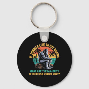 Bigfoot Funny Sasquatch Zombies Horror Lover  Keychain