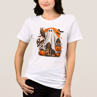 Bigfoot Ghost Halloween T‑Shirt Tri-Blend Shirt