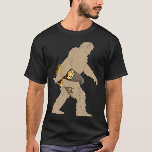 Bigfoot Gnome Carrying Gnome Funny Gift  T-Shirt (Front)