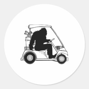 Bigfoot Golf Tee Classic Round Sticker