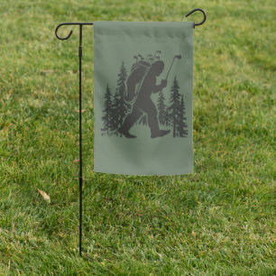 Bigfoot Golfer Tree Funny Sasquatch Golfing Golf Garden Flag