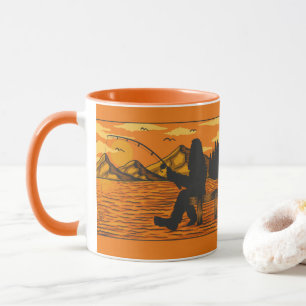 Bigfoot Gone Dock Fishing Sunset Lake Mug
