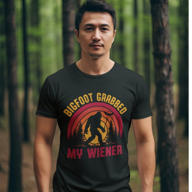 Bigfoot Grabbed my wiener' | Funny Cryptid T-Shirt (Creator Uploaded)