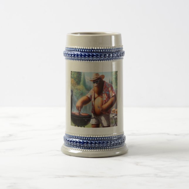 Bigfoot Grilling Burgers Beer Stein (Center)