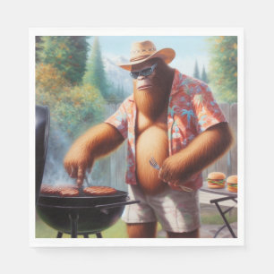 Bigfoot Grilling Burgers Napkins