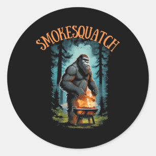 Bigfoot Grilling Sasquatch Pitmaster Grill Bbq Smo Classic Round Sticker
