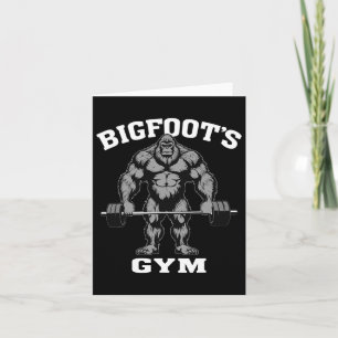 Bigfoot Gym Funny Sasquatch Bodybuilding Weightlif Card