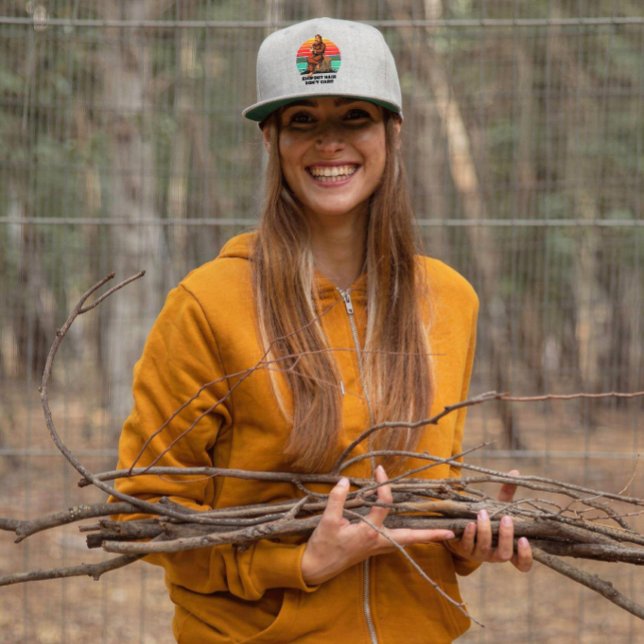 Bigfoot Hair Don't Care Woman's Snap Back Hat (Creator Uploaded)
