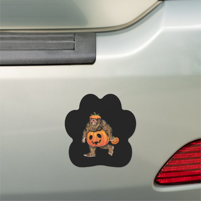 Bigfoot Halloween Pumpkin halloween Car Magnet (In Situ)