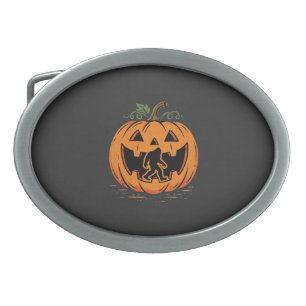 Bigfoot Halloween Pumpkin Silhouette Design_1 Belt Buckle