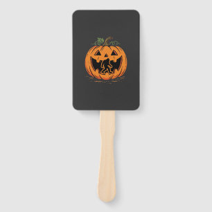 Bigfoot Halloween Pumpkin Silhouette Design_1 Hand Fan