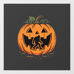 Bigfoot Halloween Pumpkin Silhouette Design_1 Window Cling