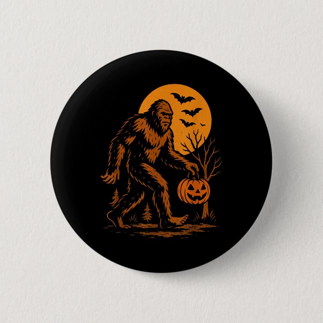 Bigfoot Halloween Sasquatch  Button (Front)