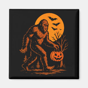 Bigfoot Halloween Sasquatch Jack O Lantern Magnet