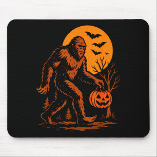 Bigfoot Halloween Sasquatch Jack O Lantern Mouse Pad