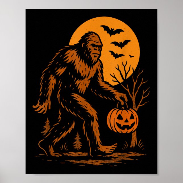 Bigfoot Halloween Sasquatch  Poster (Front)