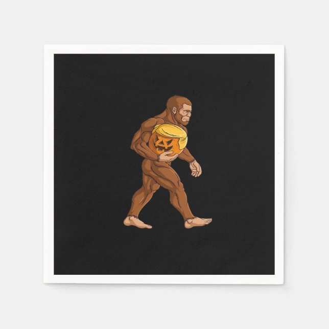 Bigfoot Halloween Trumpkin Pumpkin Classic Napkins (Front)