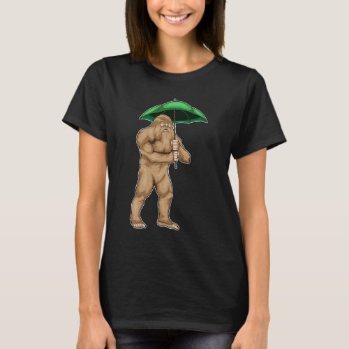 Bigfoot Halloween Umbrella T_Shirt
