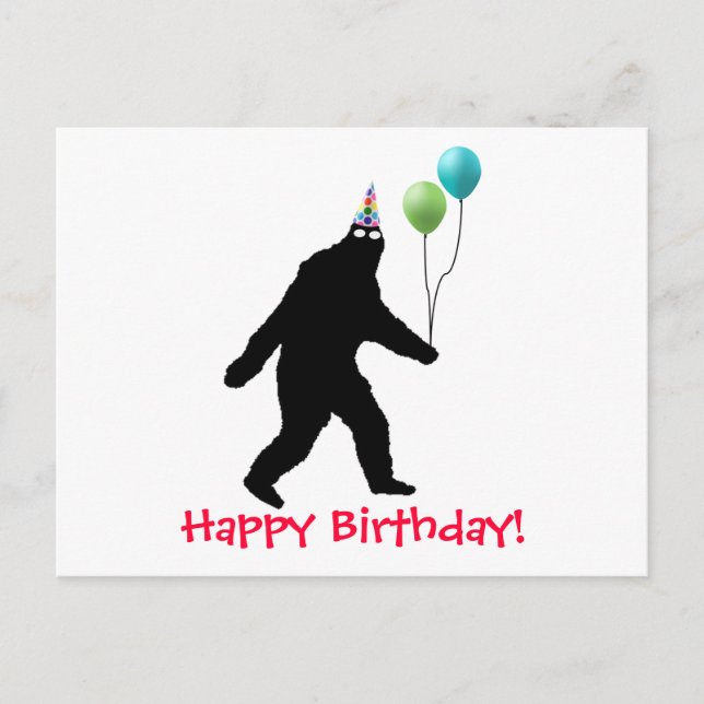 Bigfoot Happy Birthday! Postcard (Front)