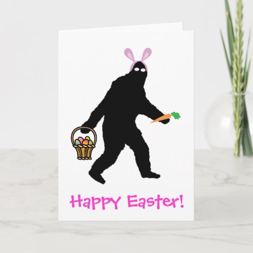 Bigfoot Happy Easter Holiday Card