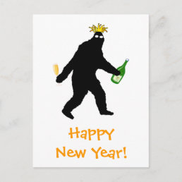 Bigfoot Happy New Year! Holiday Postcard