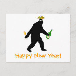 Bigfoot Happy New Year! Holiday Postcard