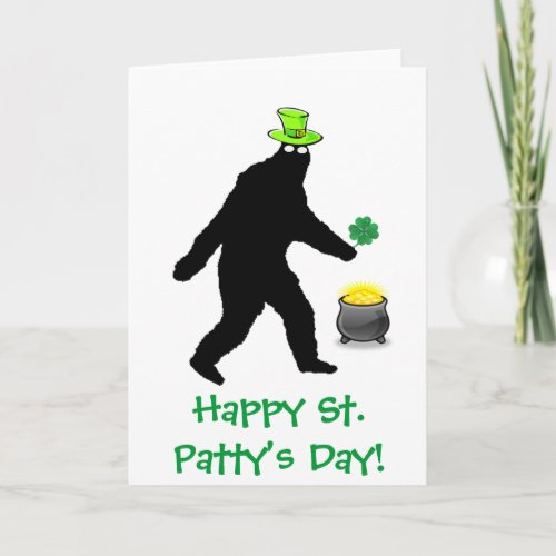 Bigfoot Happy St Pattys Day Card