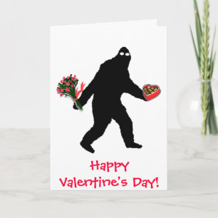 Bigfoot Happy Valentine's Day! Holiday Card