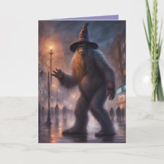 BigFoot HappyHallowBirthmas  funny greeting