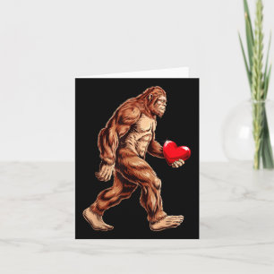 Bigfoot Heart Funny Valentines Day Boys Kids Sasqu Card