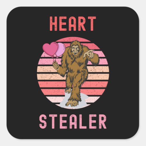 Bigfoot Heart Stealer Square Sticker