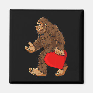 Bigfoot Heart Valentine's Day Boys Girls Kids Sasq Magnet