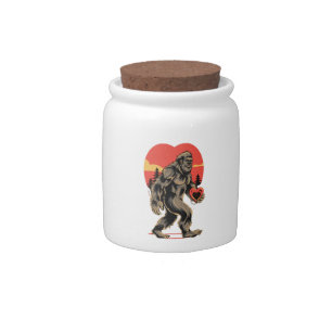 bigfoot heart valentines day candy jar
