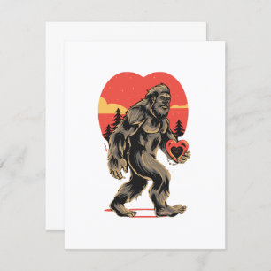 bigfoot heart valentines day enclosure card