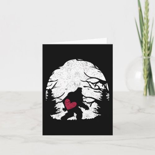 Bigfoot Heart Valentines Day Sasquatch Lover Coup Card