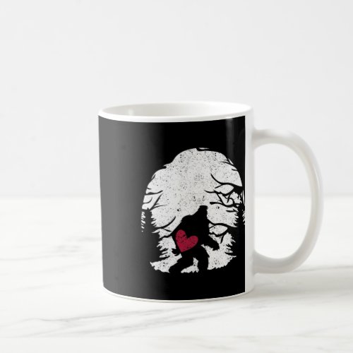 Bigfoot Heart Valentines Day Sasquatch Lover Coup Coffee Mug