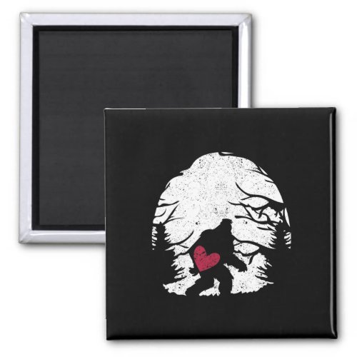 Bigfoot Heart Valentines Day Sasquatch Lover Coup Magnet
