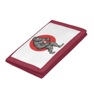 bigfoot heart valentines day tri-fold wallet