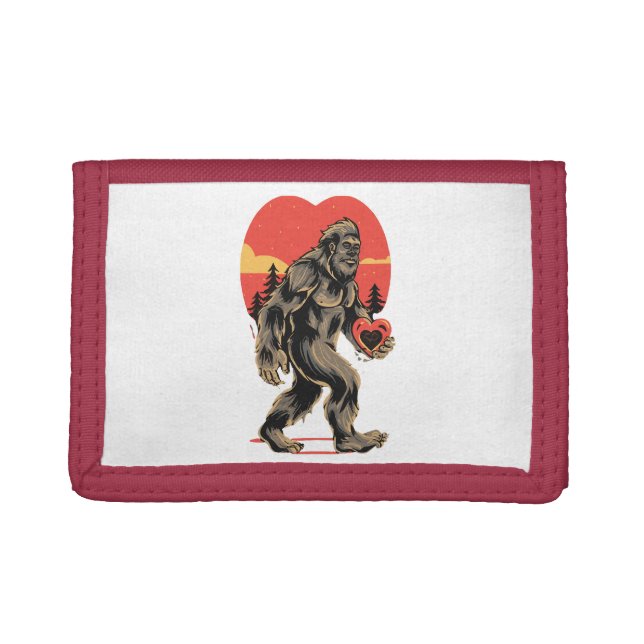 bigfoot heart valentines day trifold wallet (Front)